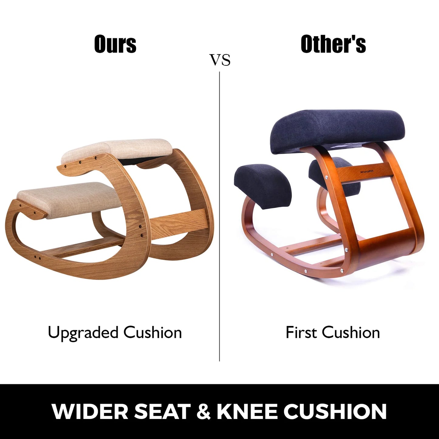 VEVOR Ergonomic Rocking Wooden Kneeling Chair Stool