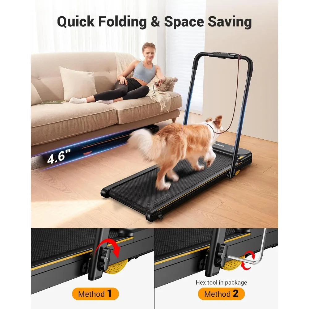 2 in 1 Folding Treadmill With Remote Control