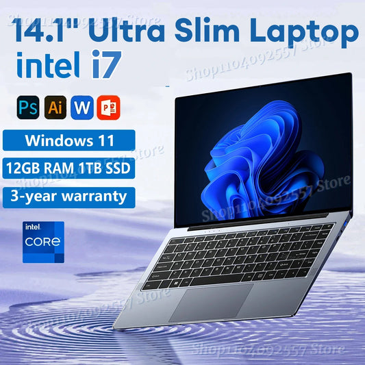 Ultra Slim Laptop i7 Computer Windows 11