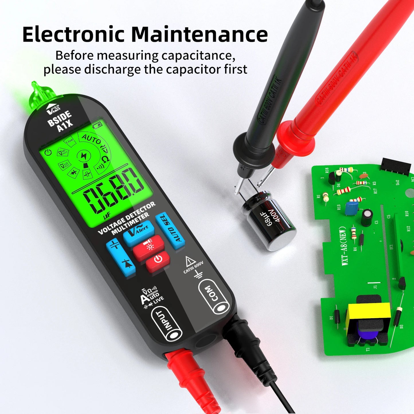 Professional Digital Multimeter, AC DC Voltage,