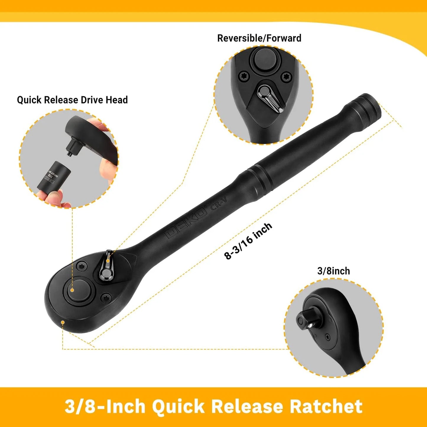 DEKO 23-Piece Socket Wrench Set, Impact Socket Set