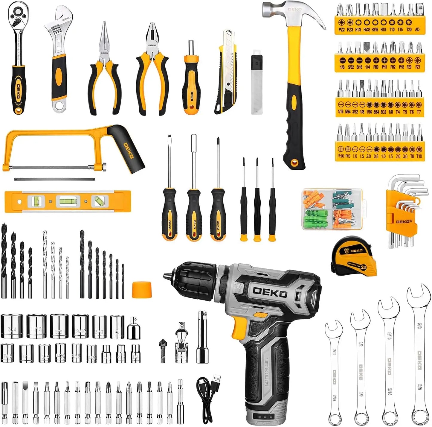 Kit Box Drill Set：DEKOPRO Home Mechanic Toolbox