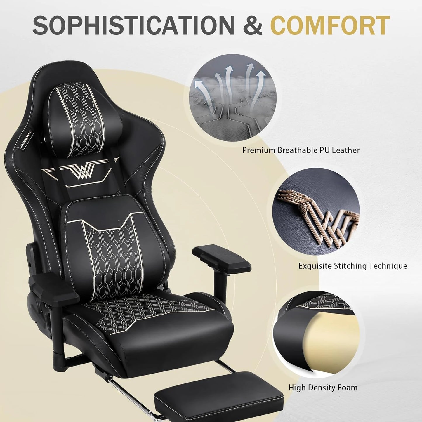 High back ergonomic office gaming chair